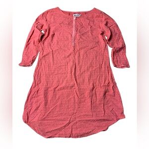 Fabindia Pink Cotton Floral Hand Block Print Tunic Kurti - Size L